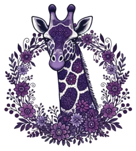 Purple Giraffe Head
