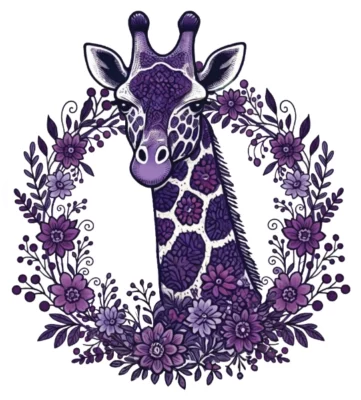 Purple Giraffe Head